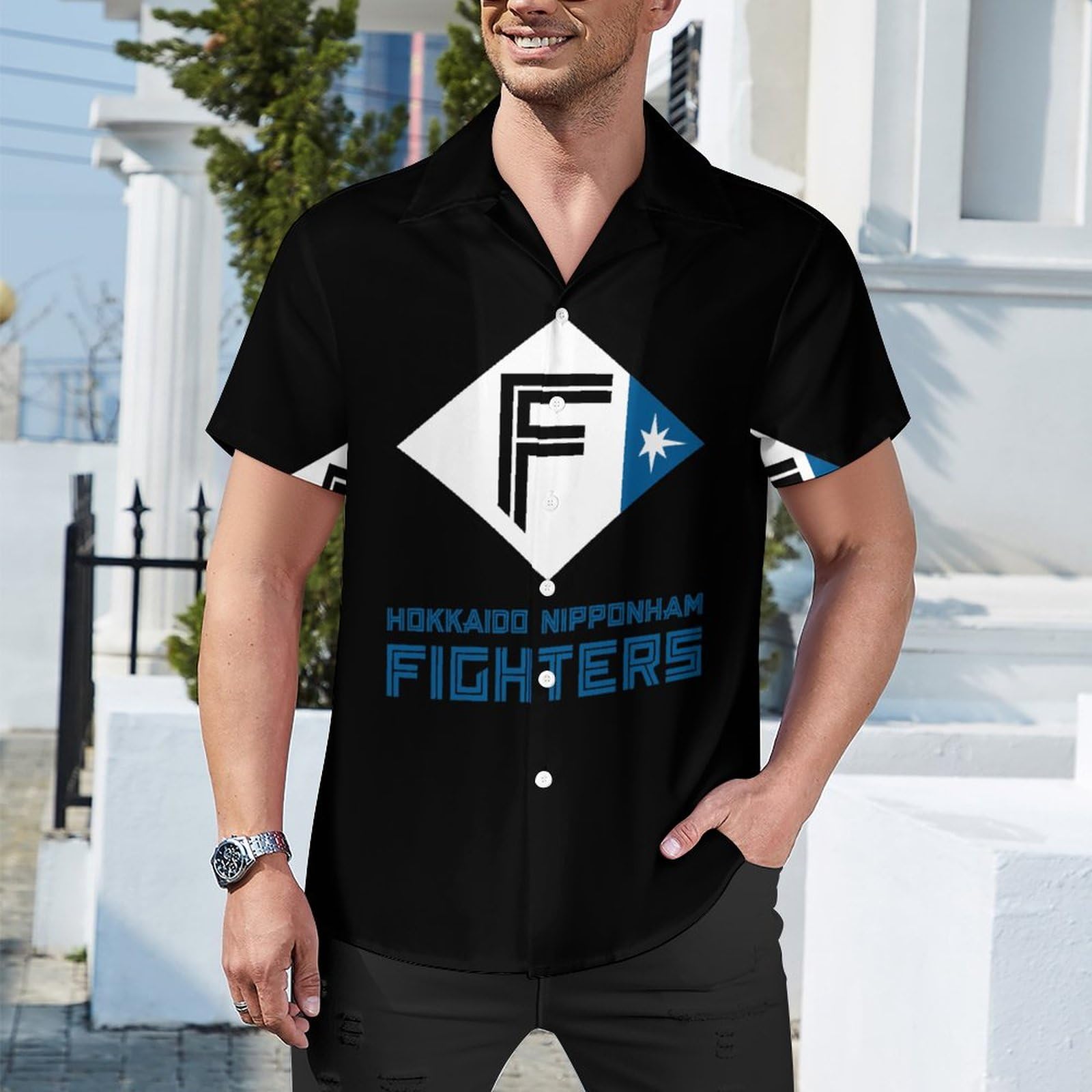 Amazon.co.jp: アロハシャツ メンズ 北海道日本ハムファイターズ